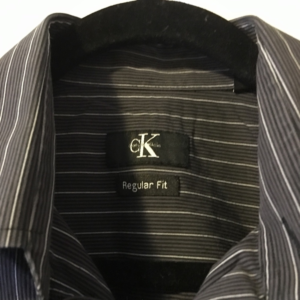 Men’s medium CK brand button up grey dress shirt